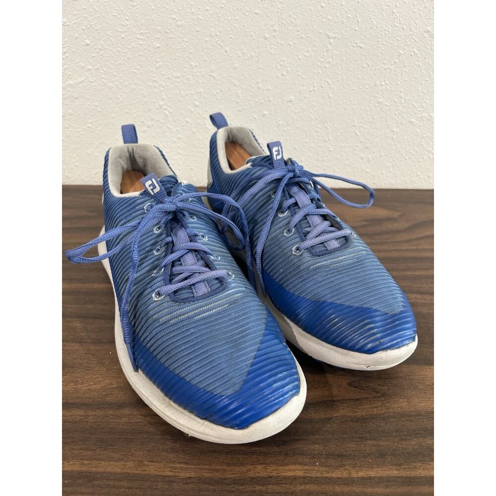 Footjoy FJ Flex XP Men's Spikeless Golf Shoes Blue/White 56252 Sz 9.5W Flexible